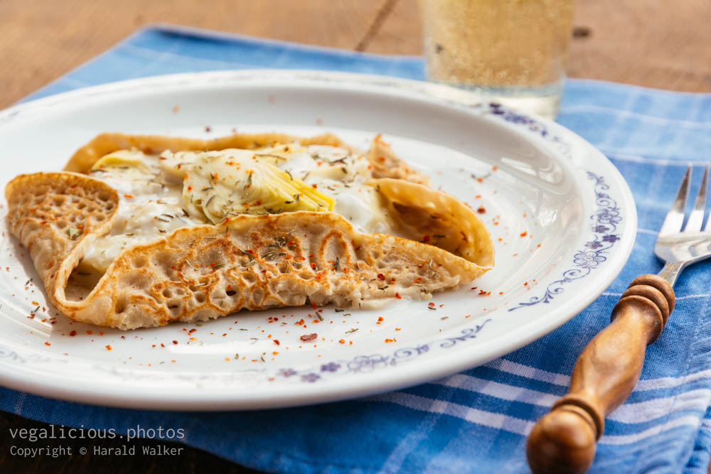 Stock photo of Artichoke crepes