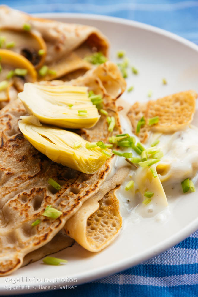 Stock photo of Artichoke crepes