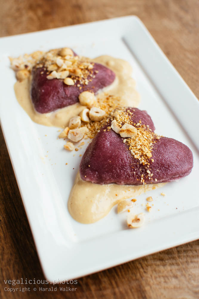 Stock photo of Beet Ravioli Hearts