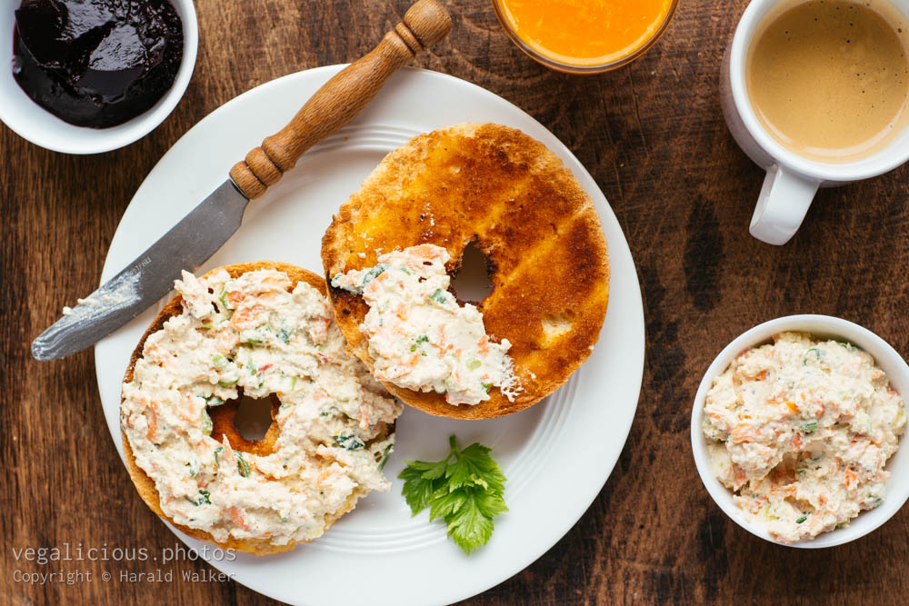 Stock photo of Bagels with Veggie Spread