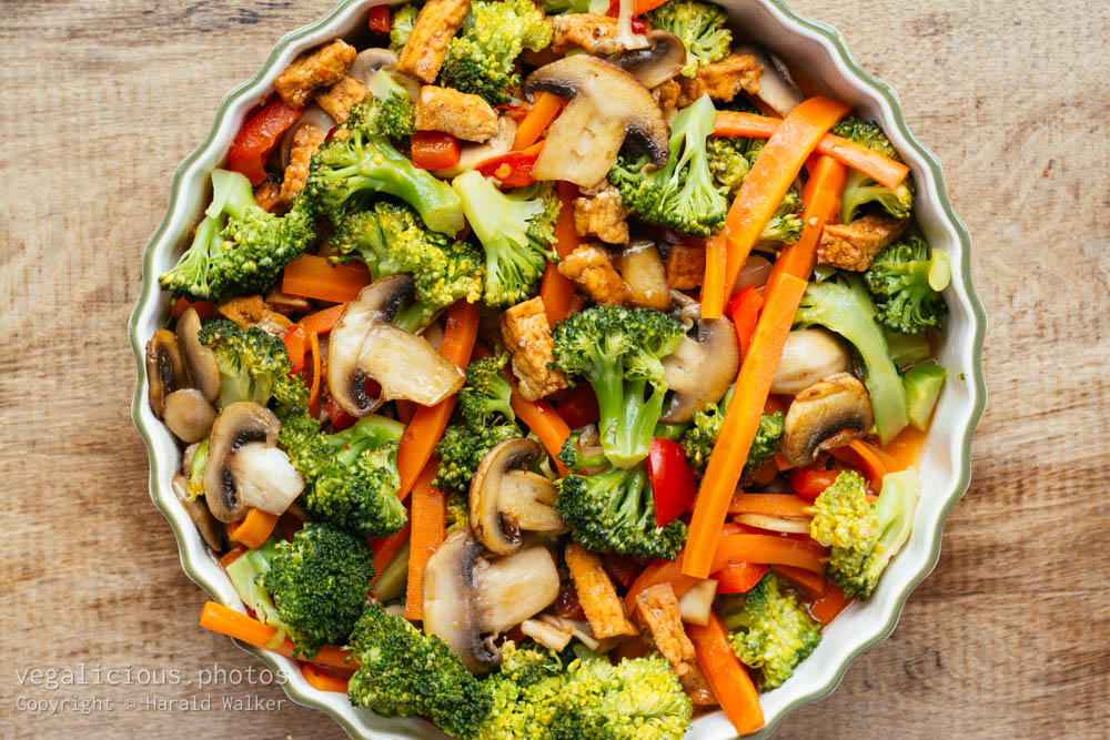 Stock photo of Broccoli, Carrot, Mushroom Stir Fry