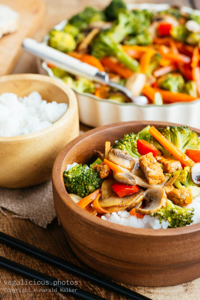 Stock photo of Broccoli, Carrot, Mushroom Stir Fry