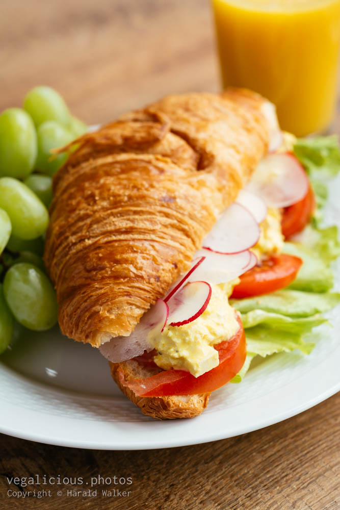 Stock photo of Croissants filled with egg-less Salad