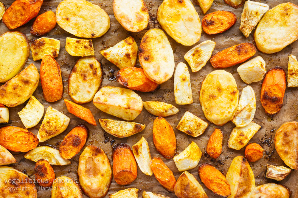 Stock photo of Roasted root vegetables