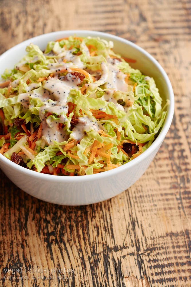 Stock photo of Savoy Cabbage Coleslaw with Poppyseed Dressing