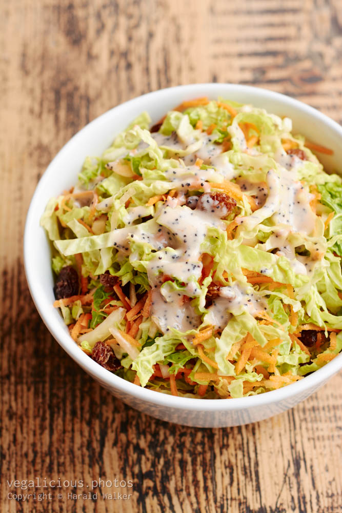 Stock photo of Savoy Cabbage Coleslaw with Poppyseed Dressing