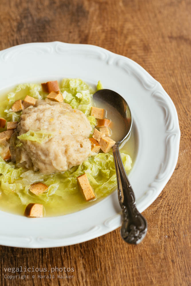 Stock photo of Savoy Cabbage Soup with Buckwheat Dumplings