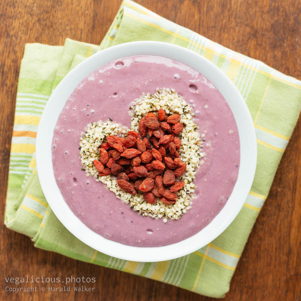 Stock photo of Black current Smoothie Bowl