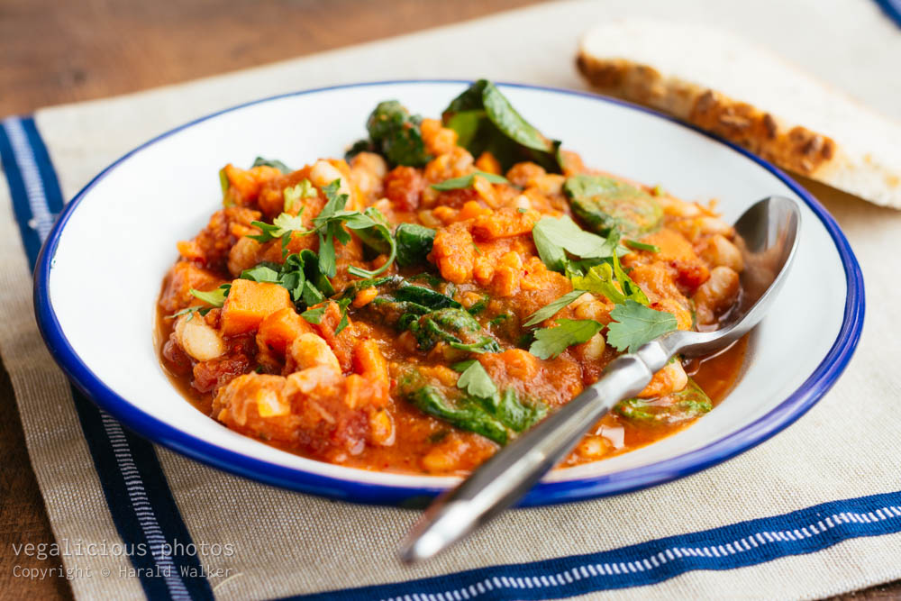 Stock photo of Sweet Potato, White Bean, Spinach Stew