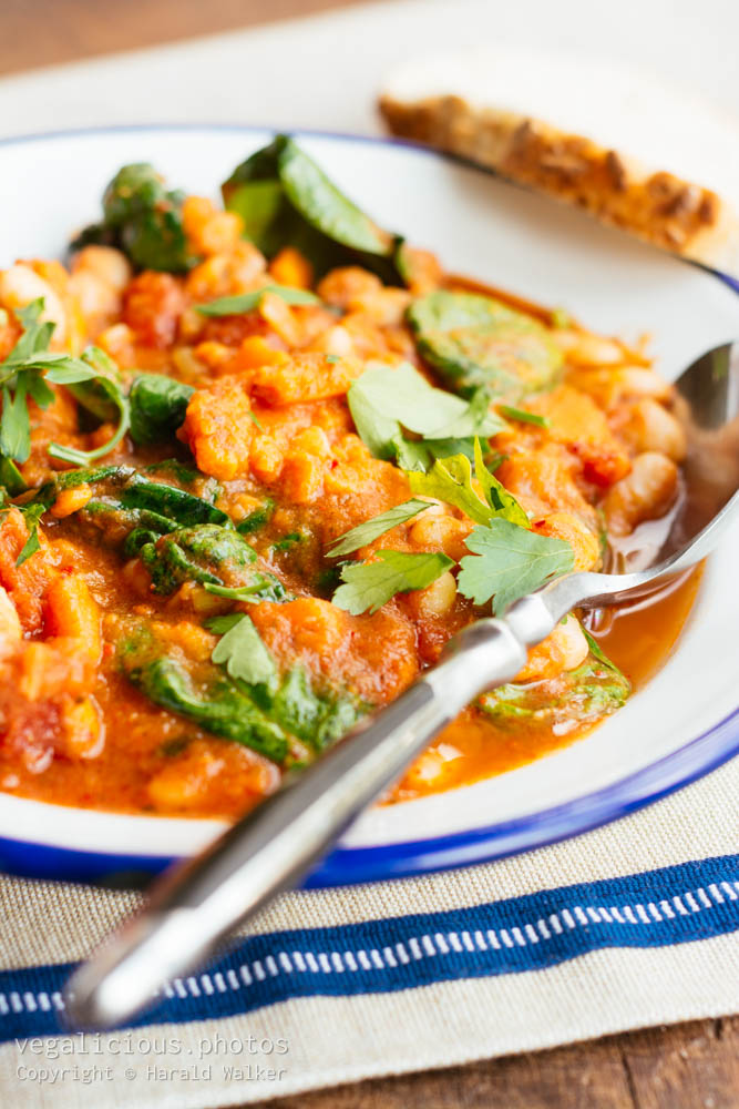 Stock photo of Sweet Potato, White Bean, Spinach Stew