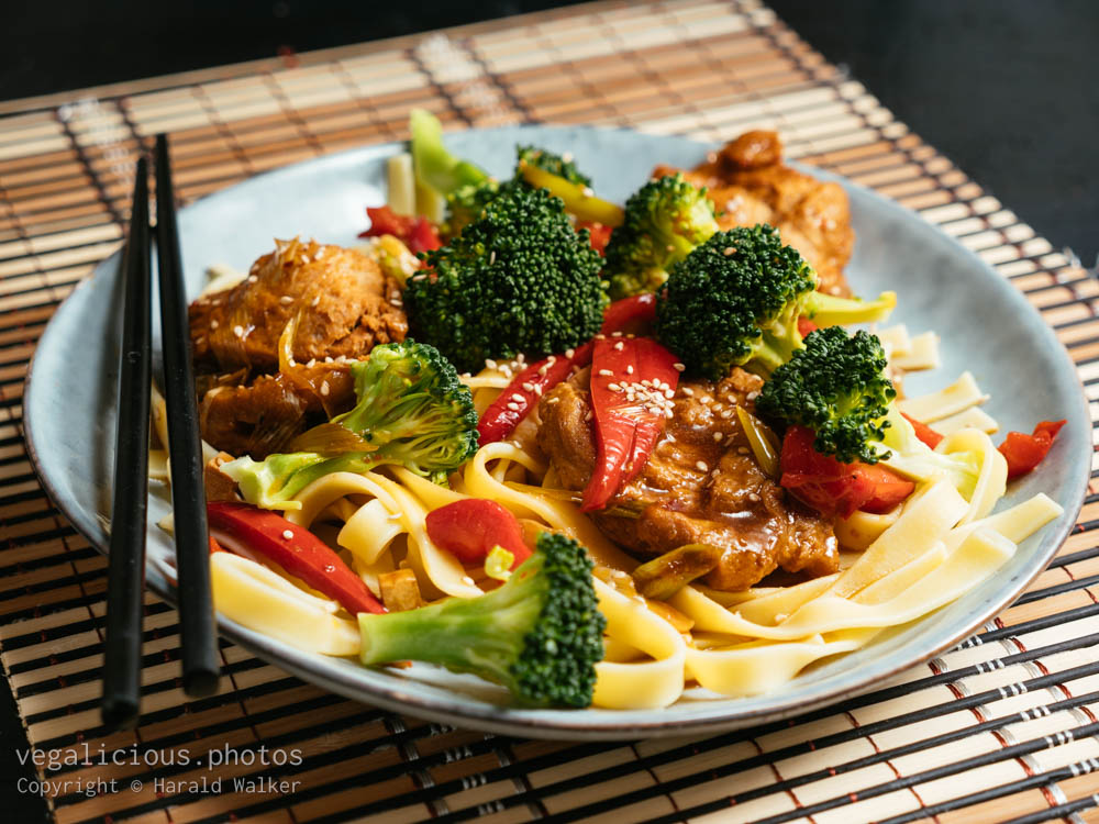 Stock photo of Broccoli, TVP Medallion Stir Fry