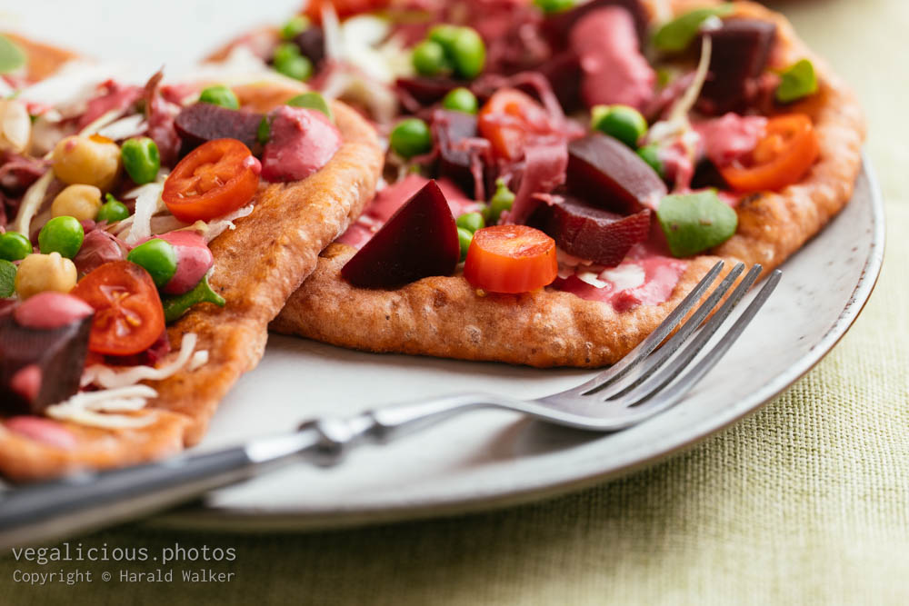 Stock photo of Beet Flatbreads with vegetables