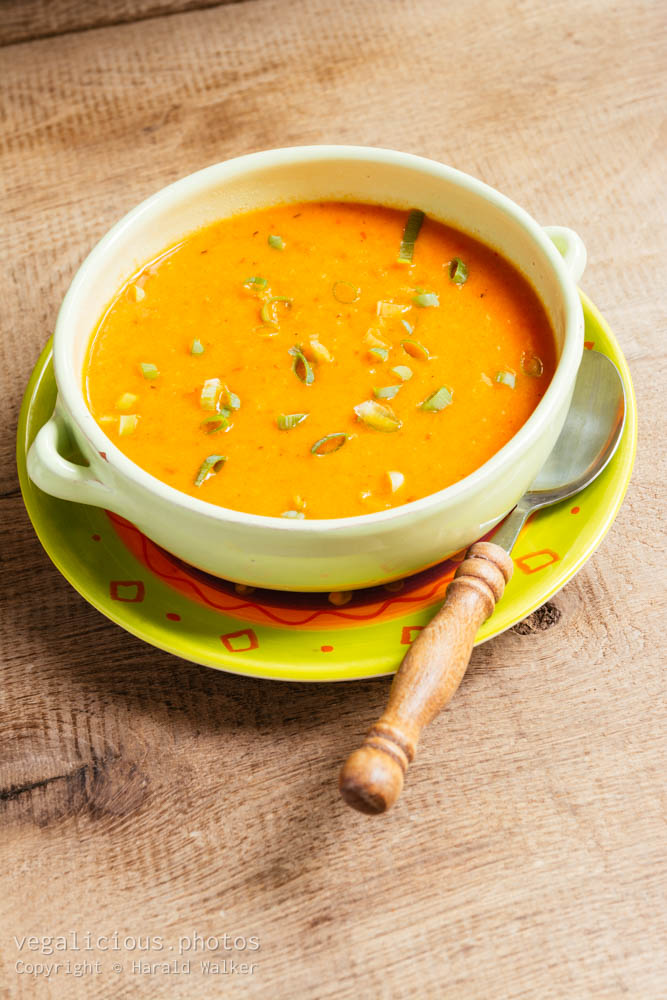 Stock photo of Turnip and Red Bell Pepper Soup