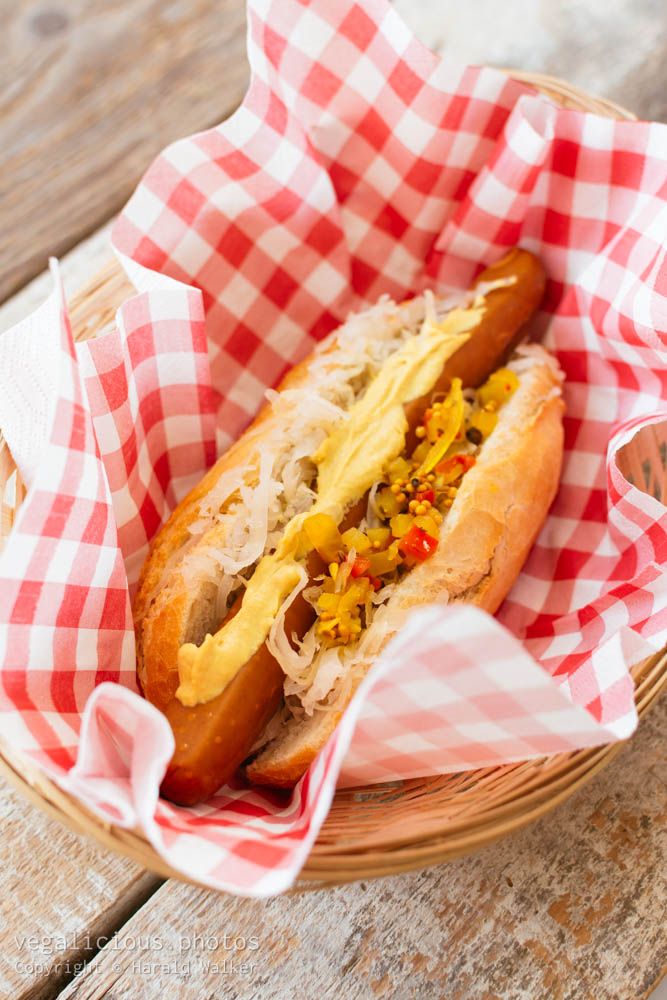 Stock photo of Vegan hot dog