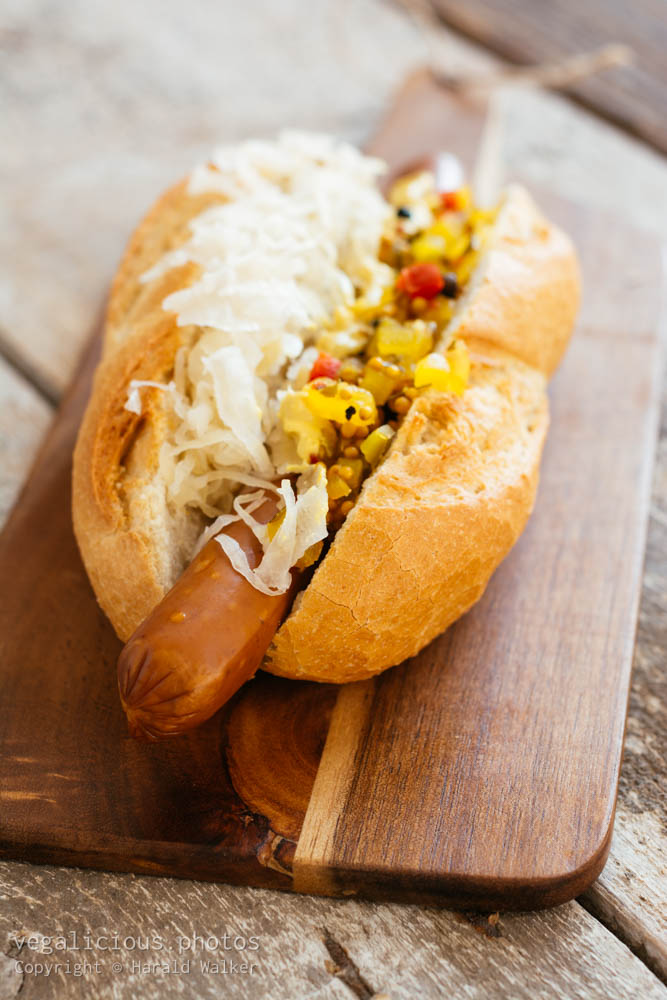 Stock photo of Vegan hot dog