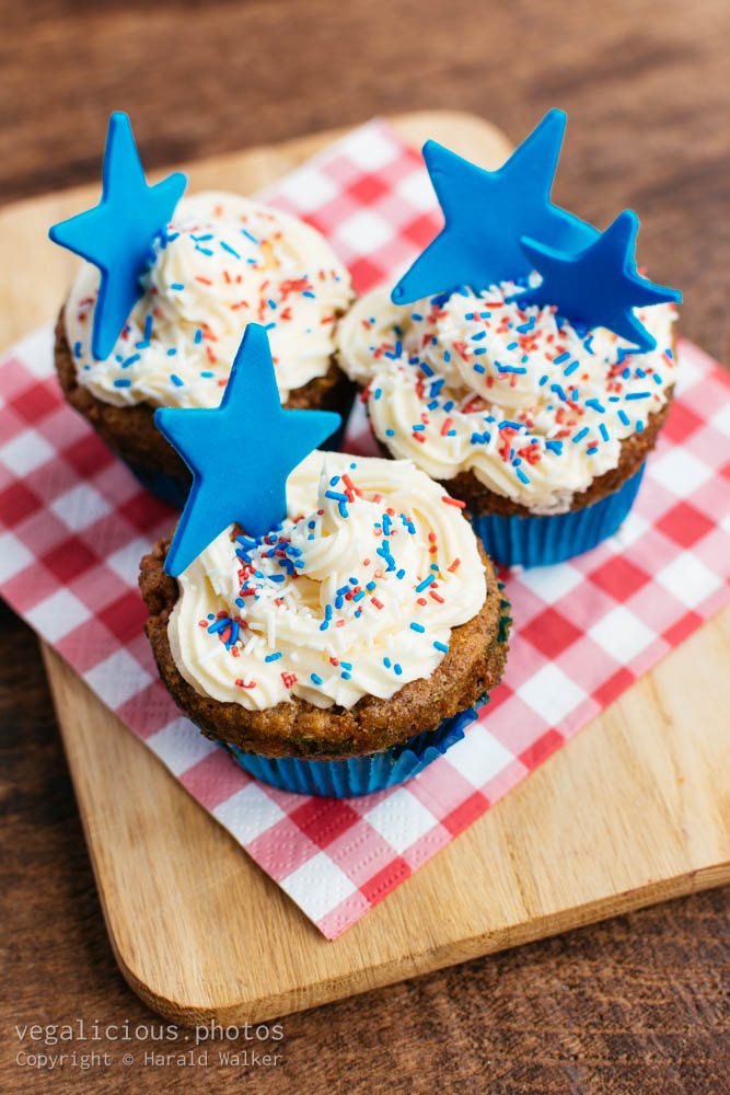 Stock photo of Blue star cupcakes
