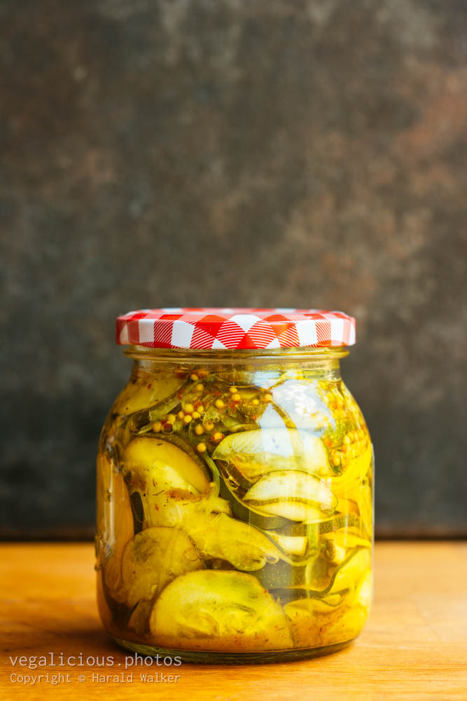 Stock photo of Pickled zucchini chips