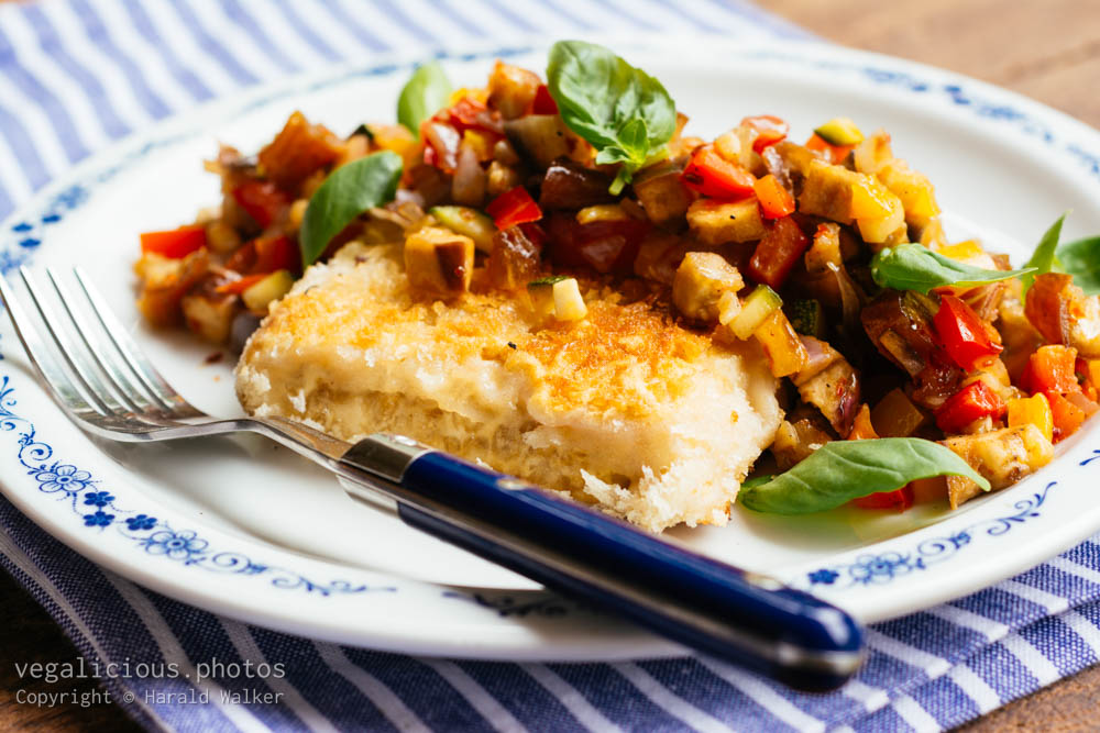 Stock photo of Tempeh Fillet with Date Ratatouille Relish