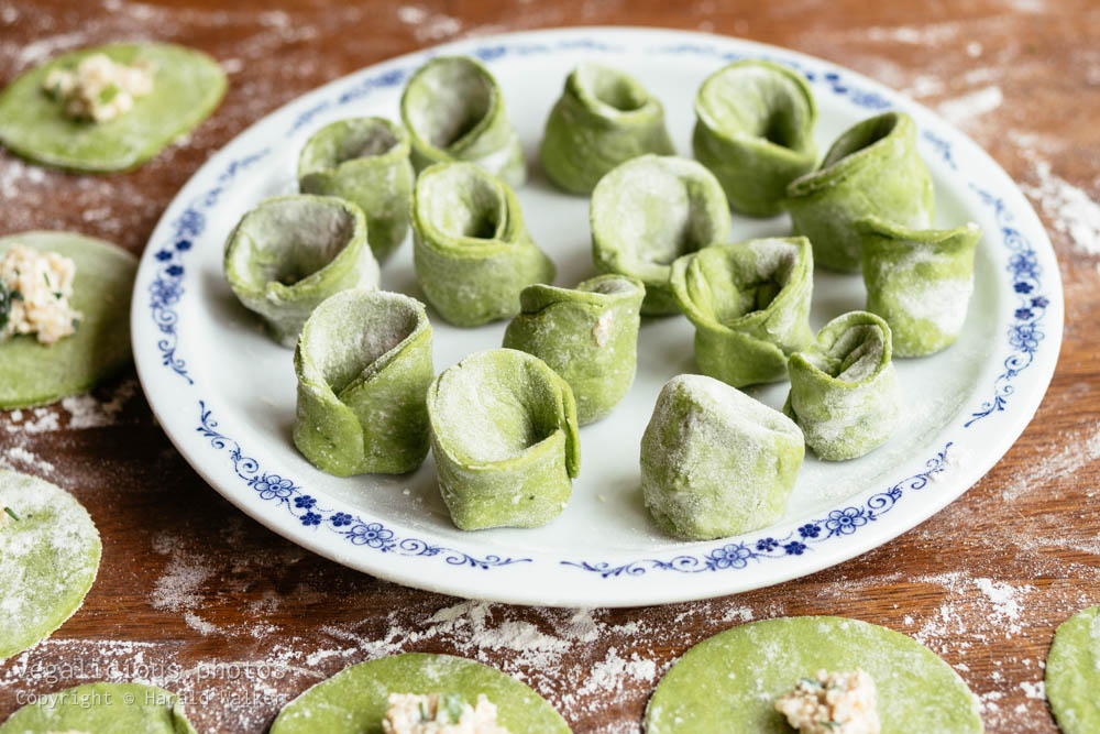 Stock photo of Homemade spinach tortellini