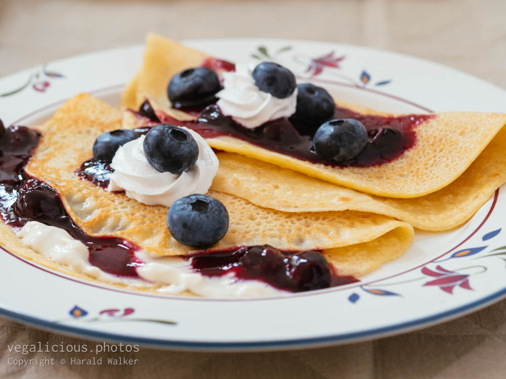 Stock photo of Blueberry crepes