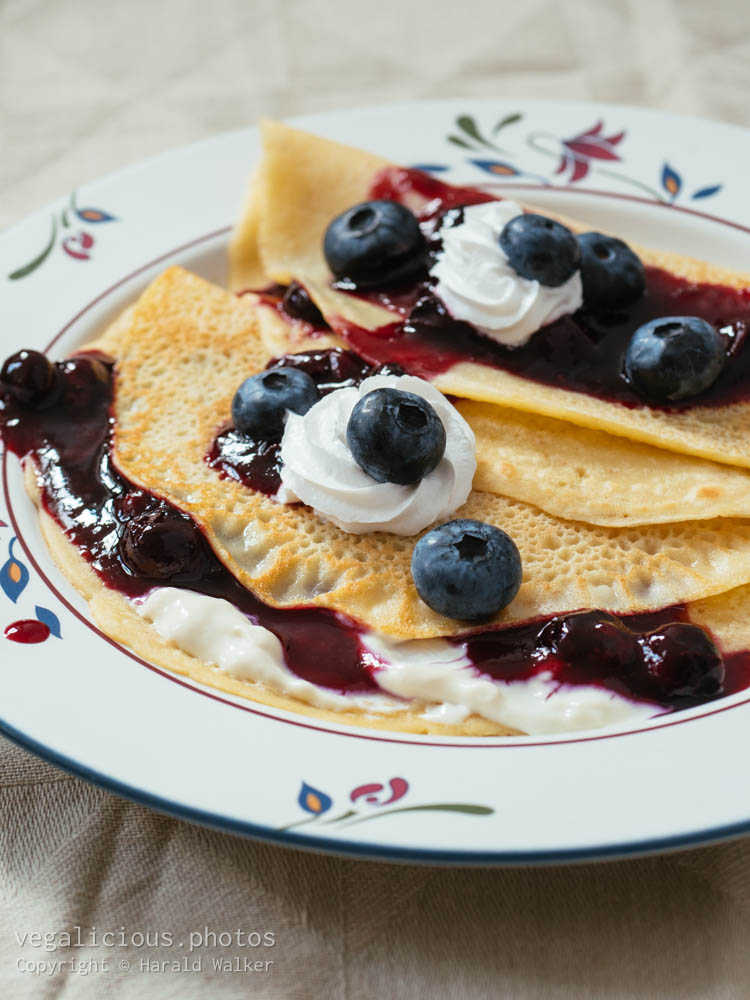 Stock photo of Blueberry crepes