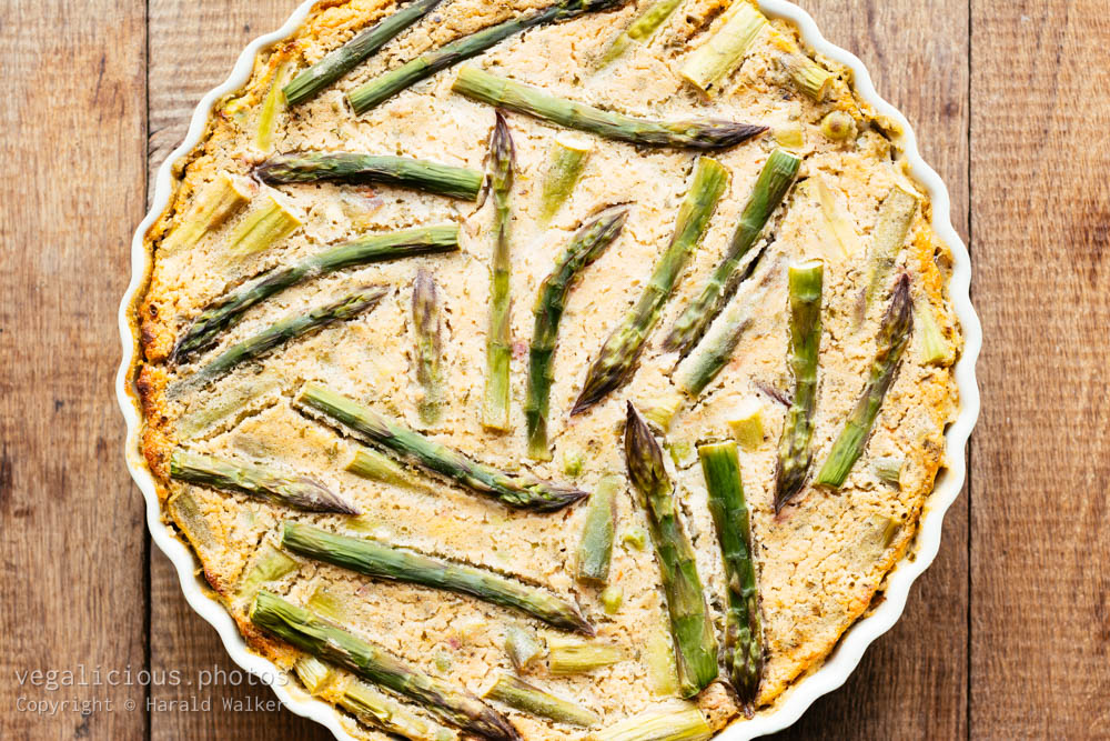 Stock photo of Spring Frittata with Peas, Asparagus and Herbs (vegan)