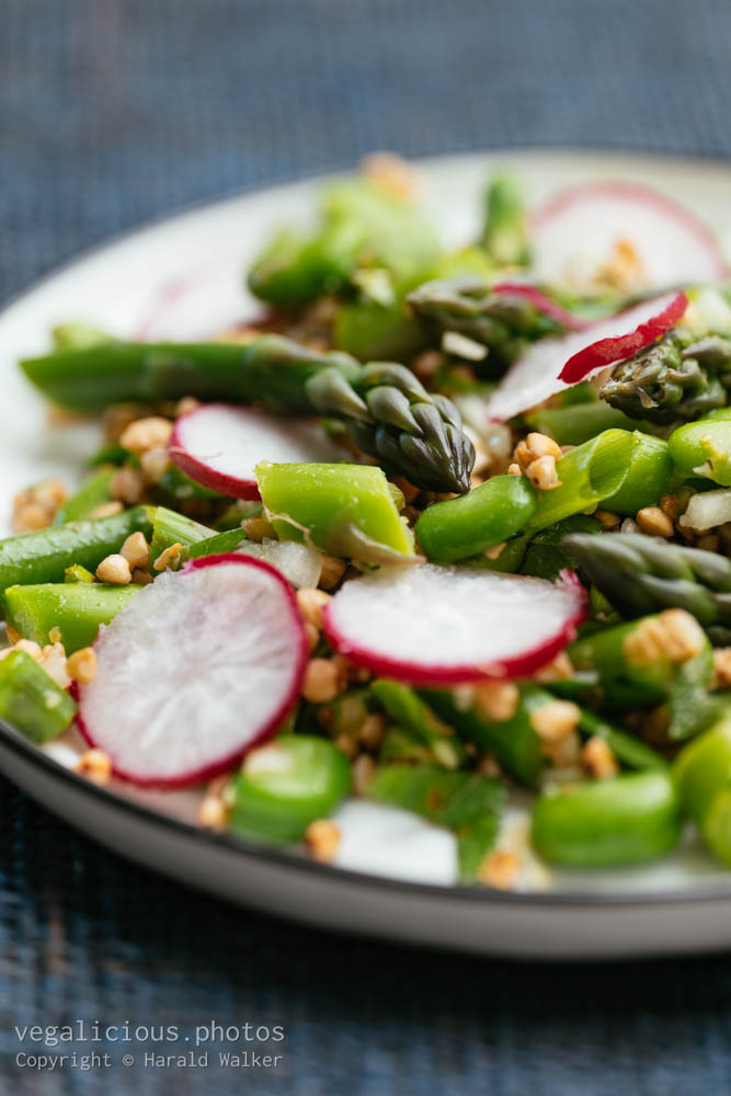 Stock photo of Spring Salad with Asparagus, Fava Beans and Buckwheat