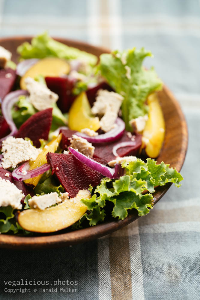 Stock photo of Beet and Plum Salad with Vegan Feta