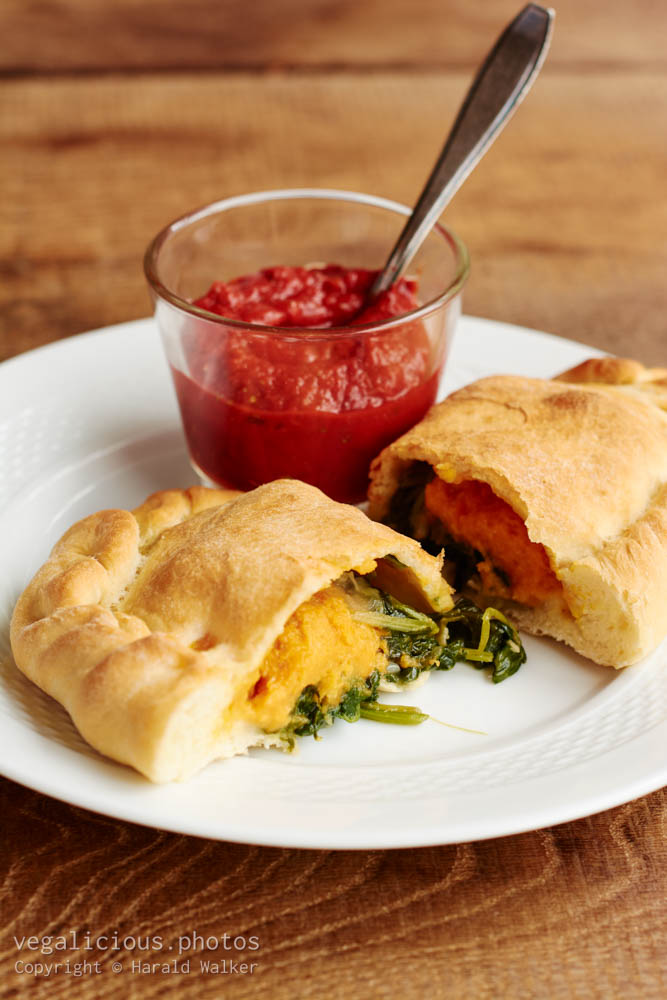 Stock photo of Spinach calzone