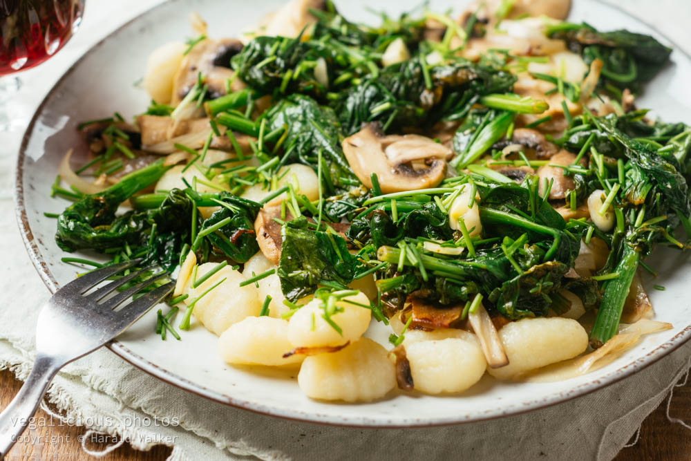 Stock photo of Gnocchi with Mushrooms and Spinach
