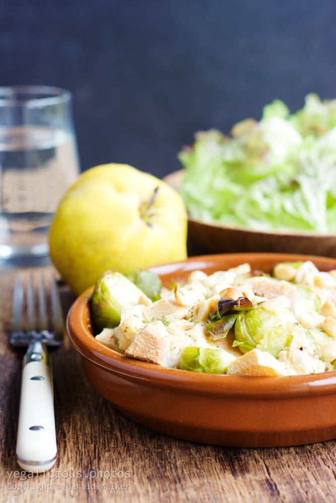 Stock photo of Brussels sprouts quince gratin