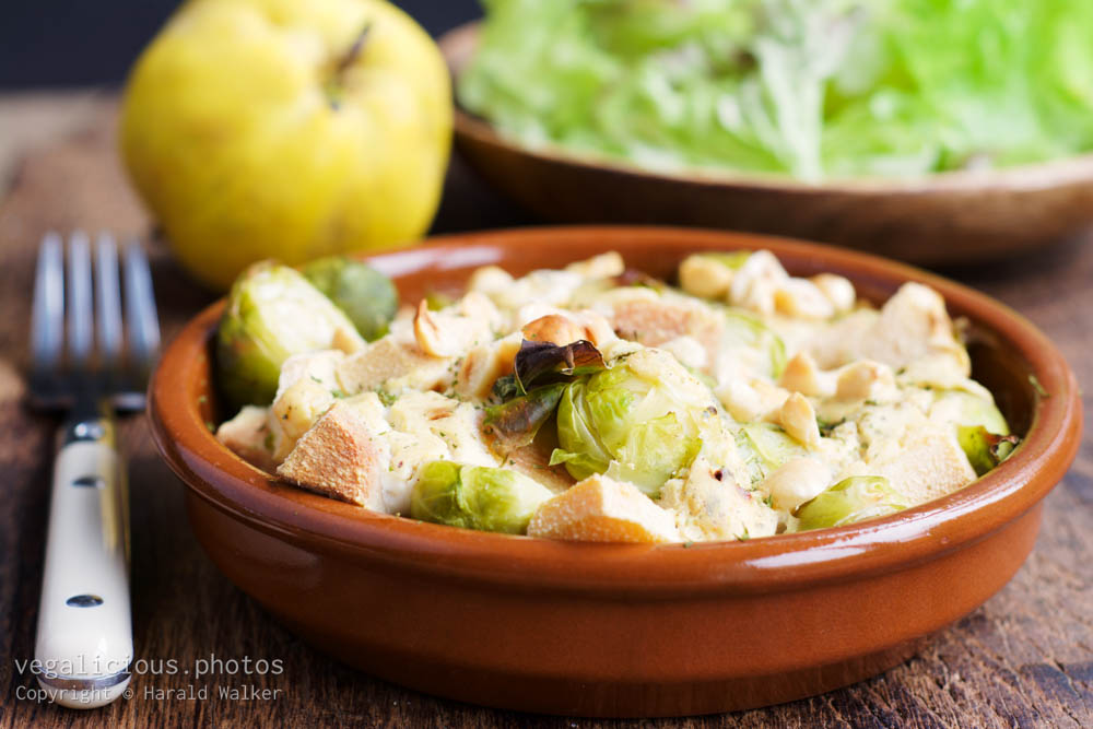 Stock photo of Brussels sprouts quince gratin