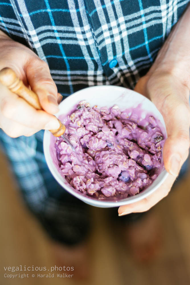 Stock photo of Eating granola for breakfast