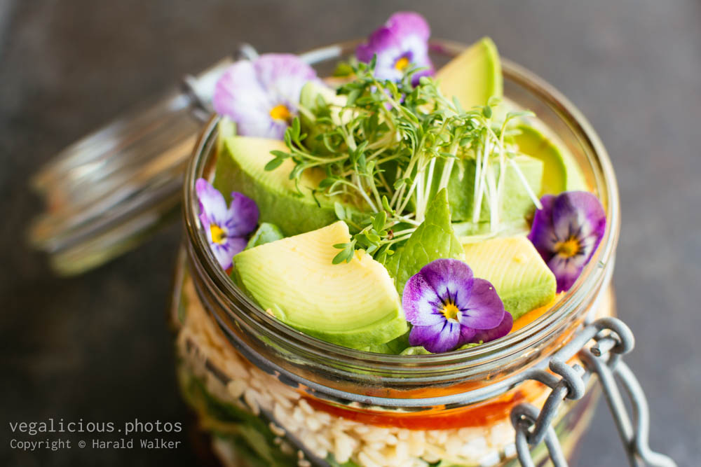 Stock photo of Healthy mixed salad in a jar