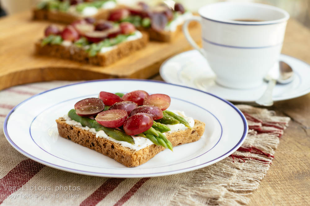 Stock photo of Asparagus Grape Toasts