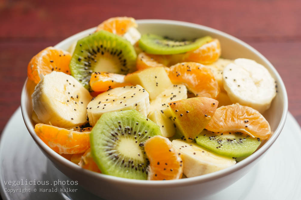 Stock photo of Winter Fruit Cup with Orange Blossom Water and Poppy Seed Sauce