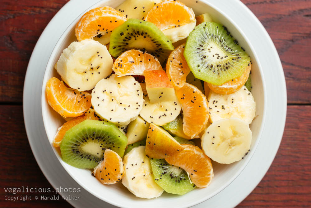 Stock photo of Winter Fruit Cup with Orange Blossom Water and Poppy Seed Sauce