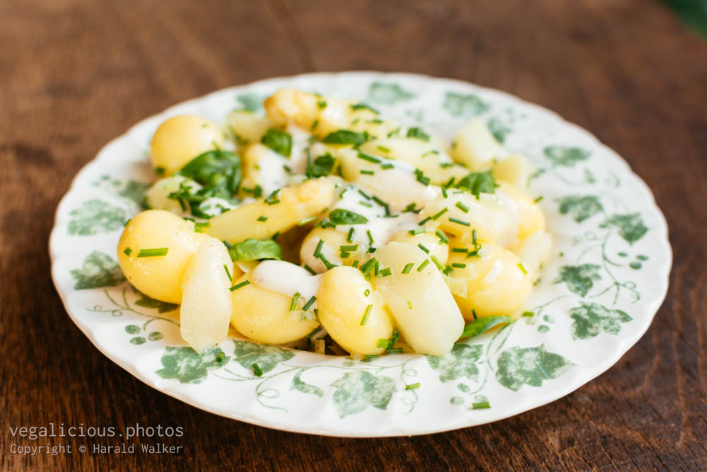 Stock photo of Potato salad with asparagus