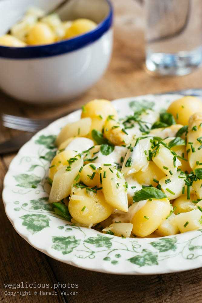 Stock photo of Potato salad with asparagus