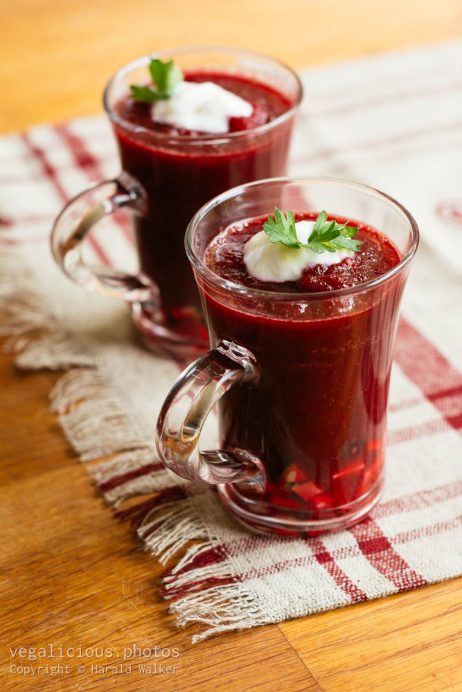 Stock photo of Beet and tomato gazpacho