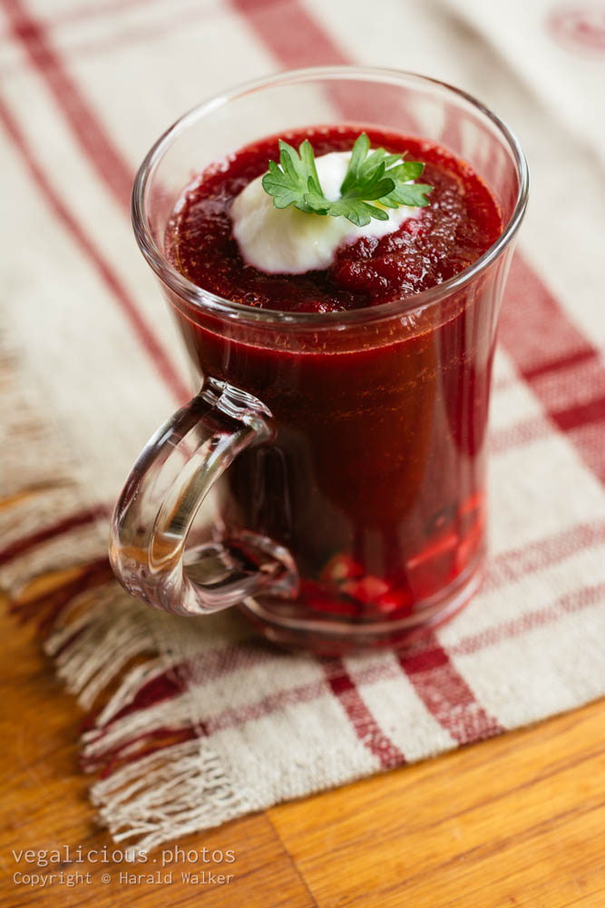 Stock photo of Beet and tomato gazpacho