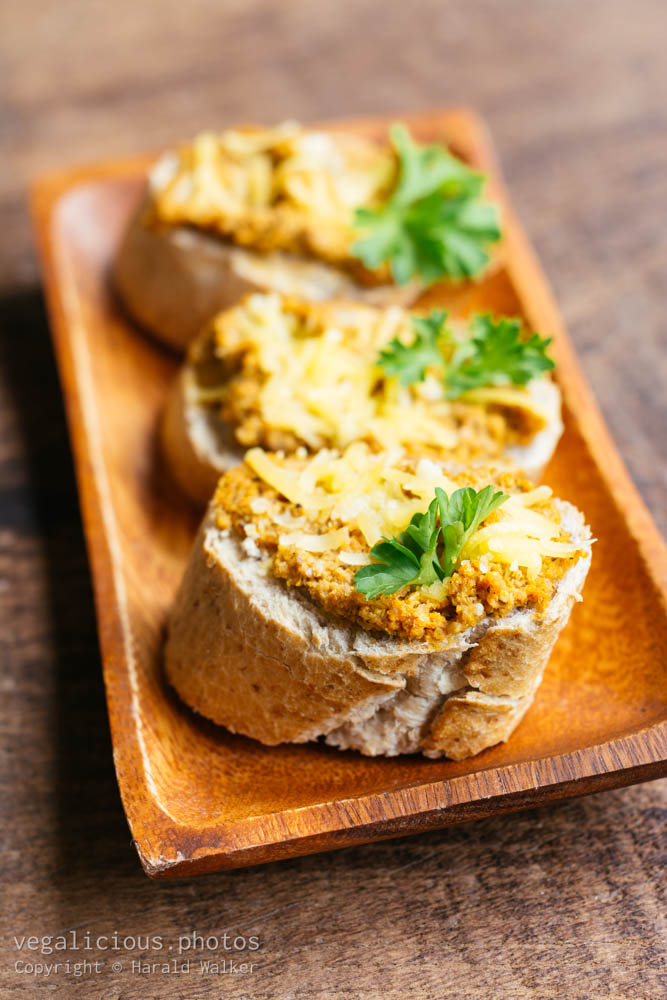 Stock photo of Carrot walnut spread on bread