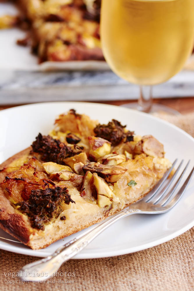 Stock photo of Onion Pie with Chestnuts and Sage Pesto