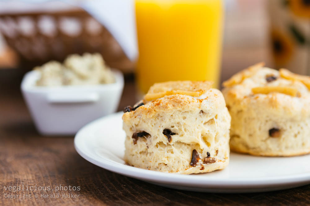 Stock photo of Mushroom Biscuits with Vegan Cheese