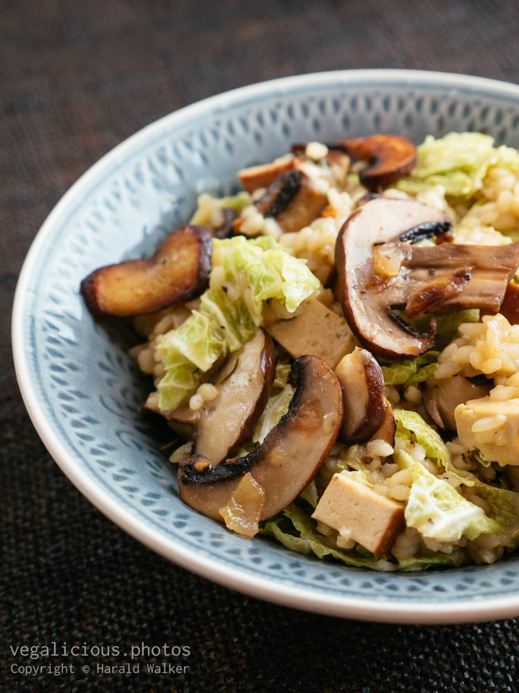 Stock photo of Mushroom Savoy Cabbage Risotto