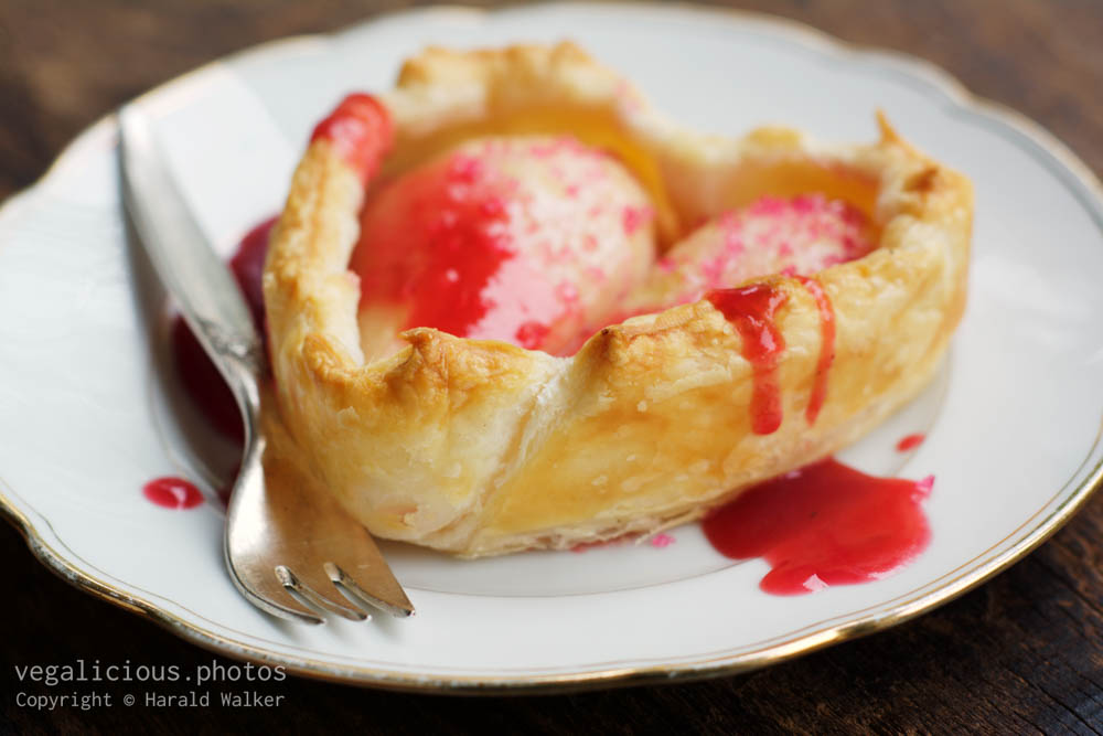 Stock photo of Pear Heart Tarts